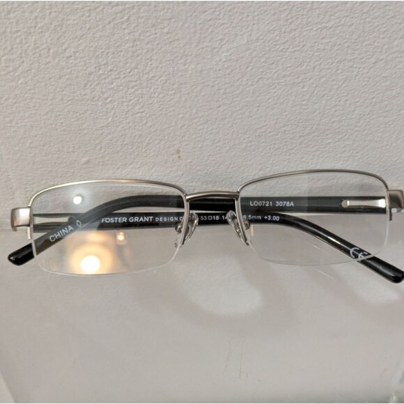 Foster Grant Design Optics Silver Half rimmed reading glasses 53-18-140 - Picture 1 of 13